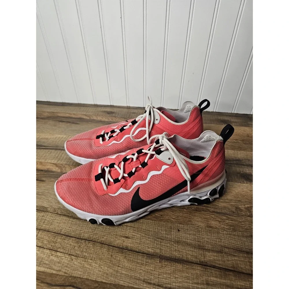 Nike React Element 55 SE Ember Glow Light Bone White Black Men Sz 9.5 CI3831-800